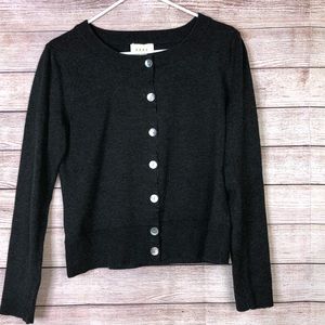 Anthro SHAE Gray Button Down‎ Cardigan Large